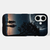 Romantisch koppel onder de maan Case-Mate iPhone case (Achterkant (horizontaal))