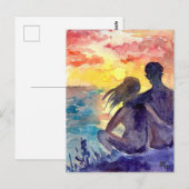 Romantisch koppel op het strand briefkaart (Voorkant / Achterkant)