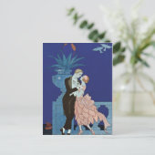  Romantisch koppel ~ "Oui" Briefkaart (Staand voorkant)