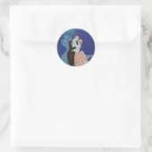Romantisch koppel ~ "Oui" Ronde Sticker (Tas)
