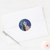 Romantisch koppel ~ "Oui" Ronde Sticker (Envelop)