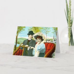 Romantisch koppel vintage kunst feestdagen kaart