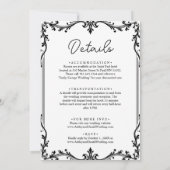 Romantisch koppel zwart-wit delicate bruiloft kaart (Achterkant)