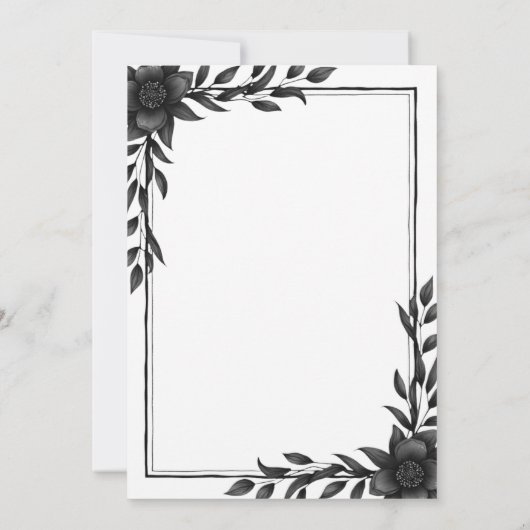 Romantisch koppel zwart-wit elegante bruiloft save the date (Achterkant)