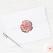 Romantisch Koraal Roos Bloemen Huwelijk Stationery Ronde Sticker (Envelop)