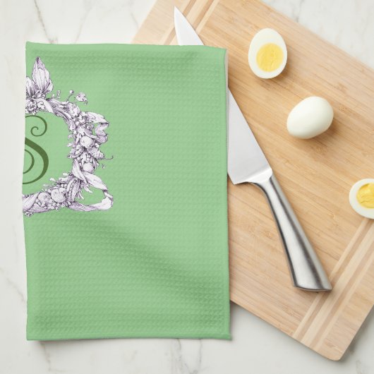 Romantisch,  krans gepersonaliseerd theedoek (Quarter Fold)