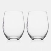 Romantisch, krans gepersonaliseerd wijnglas zonder voet (Links)