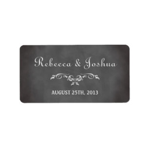 romantisch krijtbord bruiloft gunst label