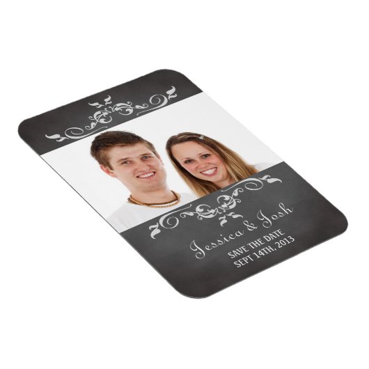  romantisch krijtbord scroll save the date magneet (Rechterzijde)