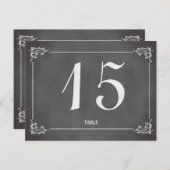  Romantisch Krijtbord Trouwtafel Nummer Briefkaart (Voorkant / Achterkant)