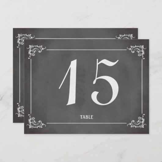  Romantisch Krijtbord Trouwtafel Nummer Briefkaart (Voorkant / Achterkant)