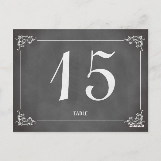  Romantisch Krijtbord Trouwtafel Nummer Briefkaart (Achterkant)