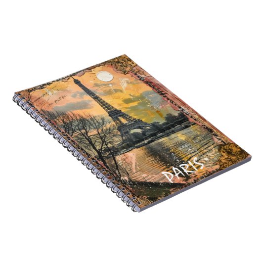 Romantisch kunstwerk van Parijs-Frankrijk Notitieboek (Rechterzijde)