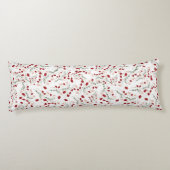 Romantisch kussen wit met rode bloemen (Achterkant)