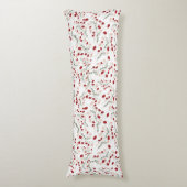 Romantisch kussen wit met rode bloemen (Voorkant Verticaal)