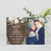 Romantisch landnummer opslaan Datum foto Save The Date (Staand voorkant)