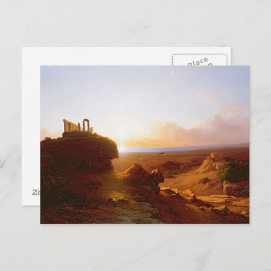 Romantisch landschap, 1860 briefkaart (Voorkant / Achterkant)