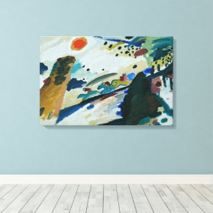 Romantisch landschap door Wassily Kandinsky Canvas Afdruk