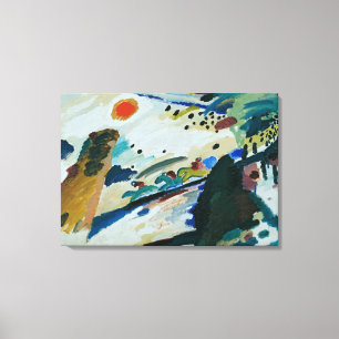 Romantisch landschap door Wassily Kandinsky Canvas Afdruk