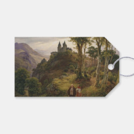 Romantisch Landschap met Kloostercomplex Cadeaulabel