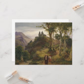 Romantisch Landschap met Kloostercomplex Kaart (Voorkant / Achterkant in situ)