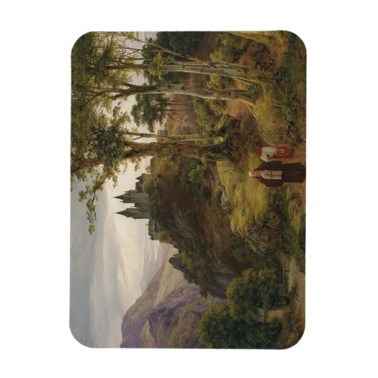 Romantisch Landschap met Kloostercomplex Magneet (Verticaal)