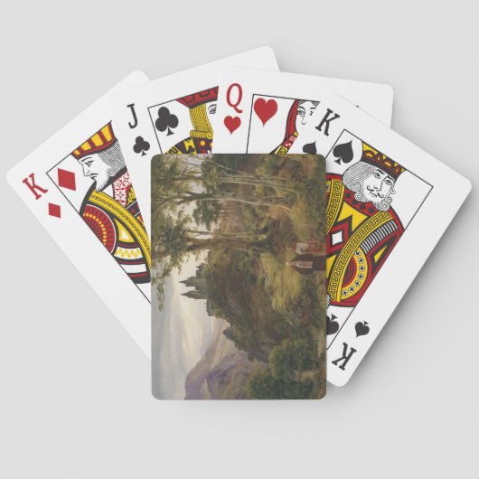 Romantisch Landschap met Kloostercomplex Pokerkaarten (Achterkant)