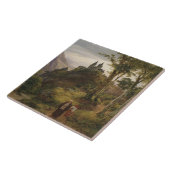 Romantisch Landschap met Kloostercomplex Tegeltje (Zijkant)