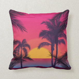 Romantisch landschap met palmbomen kussen