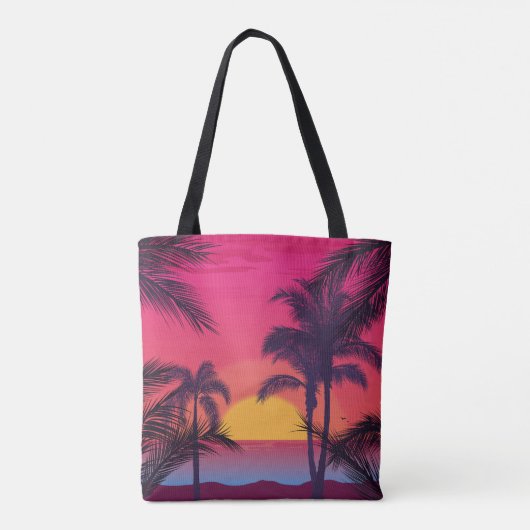 Romantisch landschap met palmbomen tote bag (Achterkant)