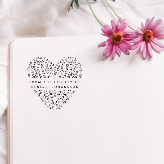 Romantisch Lavendel Hart Van De Bibliotheek Van Bo Rubberstempel