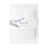 Romantisch Lavendel Waterverf Bloem Monogram Uitnodigingen Wikkel (Voorkant Voorbeeld)