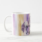 Romantisch lavendel wit paard koffiemok (Links)