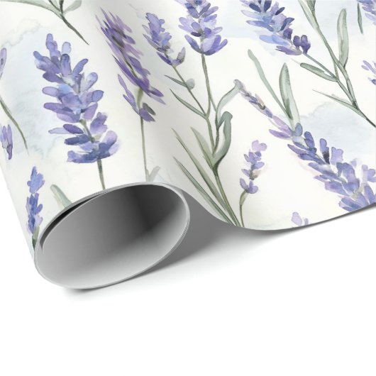 Romantisch  Lavendelbloemen Vrijgezellenfeest Cadeaupapier (Rol Hoek)