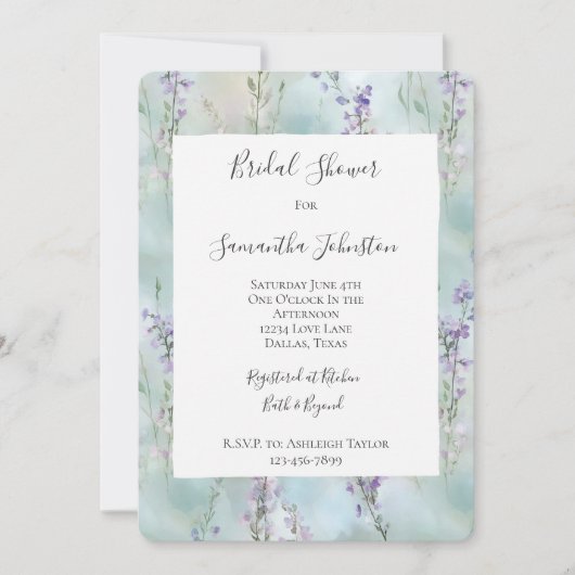 Romantisch Lavendelbloemen Vrijgezellenfeest Kaart (Voorkant)