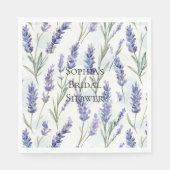 Romantisch  Lavendelbloemen Vrijgezellenfeest Servet (Voorkant)