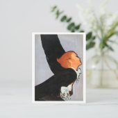 Romantisch, legant, roodhoofd, vrouw,  briefkaart (Staand voorkant)