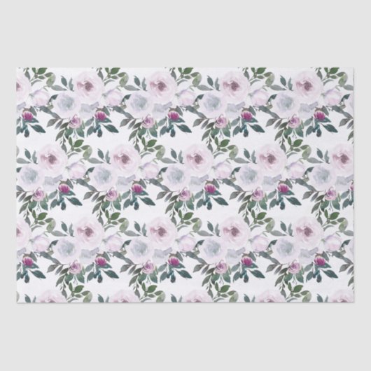 Romantisch Lentebloemen Watercolor Tissuepapier (Voorkant)