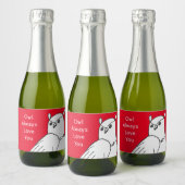 Romantisch Leuke Dierlijke Pun Uil Sparkling Wijnetiket (Flessen)