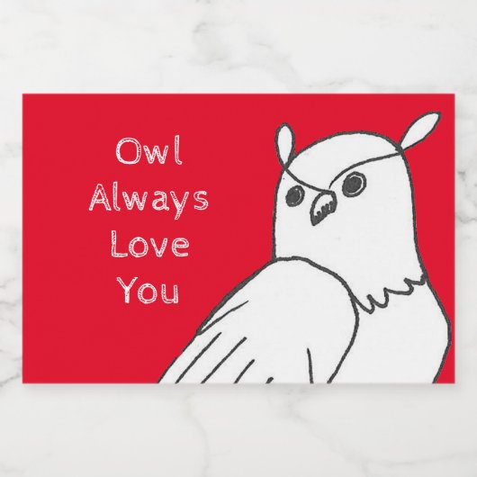 Romantisch Leuke Dierlijke Pun Uil Sparkling Wijnetiket (Enkel label)