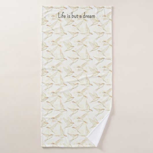 Romantisch leven is maar een droom vogels   bad handdoek (Badhanddoek)