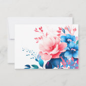 Romantisch Levendig Blauw Bloemen Huwelijk RSVP QR (Achterkant)