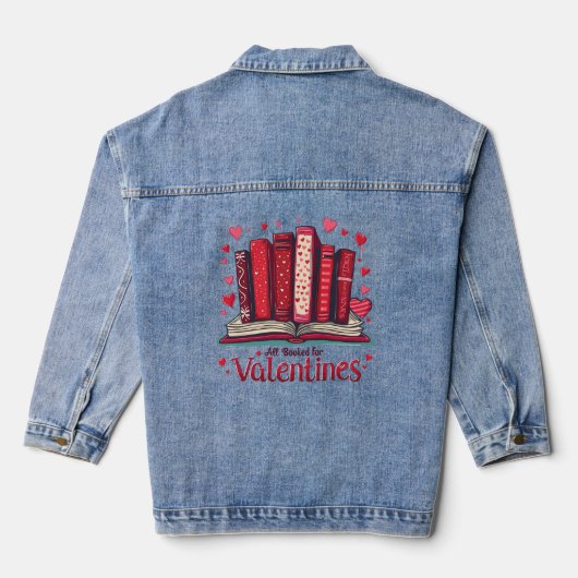 Romantisch lezen Vibes Gezellige Valentijn Gift Denim Jacket (Achterkant)