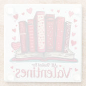 Romantisch lezen Vibes Gezellige Valentijn Gift Glazen Onderzetter (Achterkant)