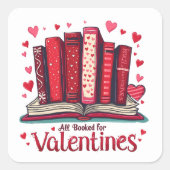 Romantisch lezen Vibes Gezellige Valentijn Gift Vierkante Sticker (Voorkant)