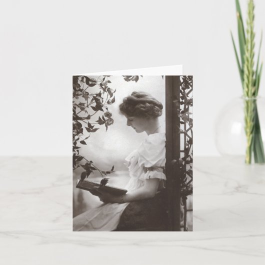 Romantisch lezen Vrouw Wenskaart Kaart (Voorkant)