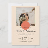 Romantisch licht grijsachtig Sinaasappel foto brui Kaart (Voorkant)