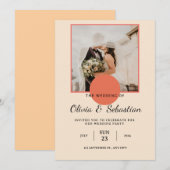 Romantisch licht grijsachtig Sinaasappel foto brui Kaart (Voorkant / Achterkant)