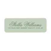 Romantisch licht groen kalligrafiekmanuscript etiket (Voorkant)