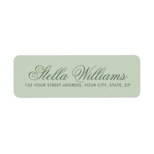 Romantisch licht groen kalligrafiekmanuscript etiket (Voorkant)
